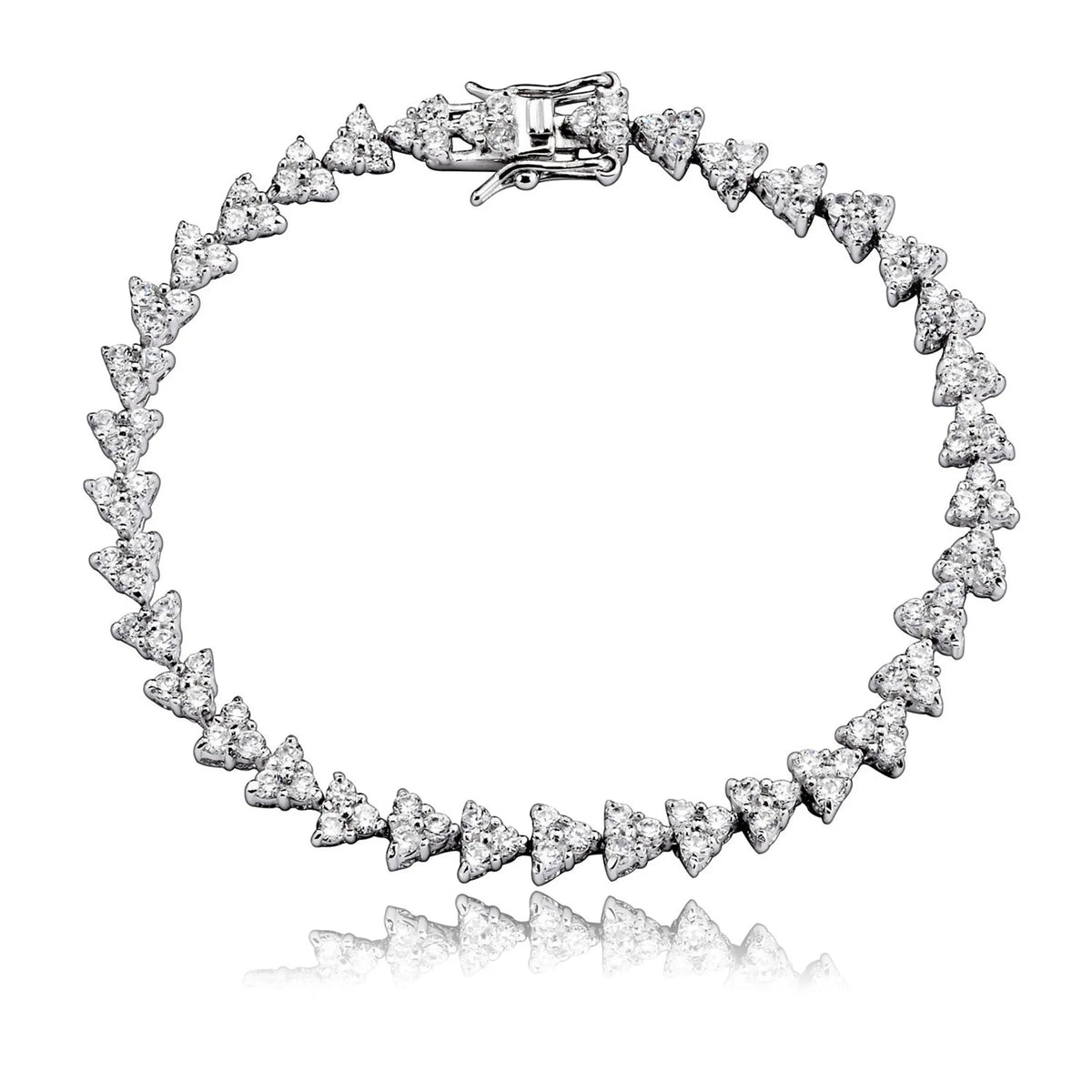 Collette Z Sterling Silver Cubic Zirconia Triangle Link Bracelet