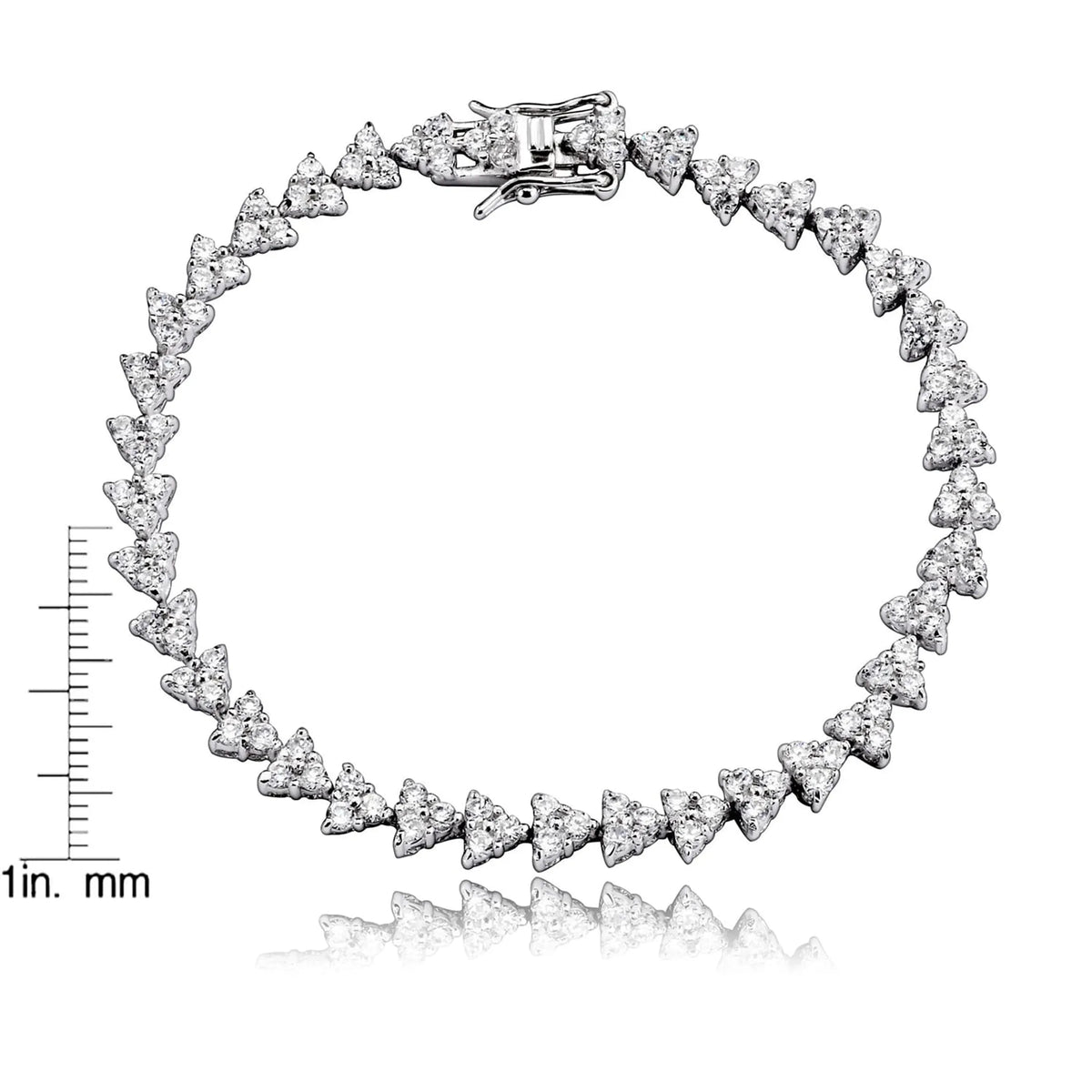 Collette Z Sterling Silver Cubic Zirconia Triangle Link Bracelet