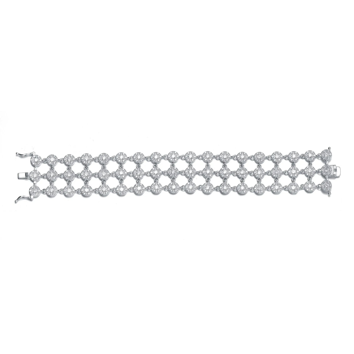 Collette Z Sterling Silver Cubic Zirconia Lattice Bracelet