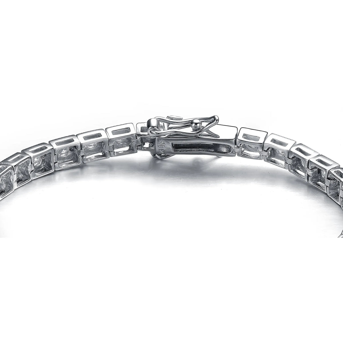 Collette Z Sterling Silver Cubic Zirconia Princess-cut Tennis Bracelet