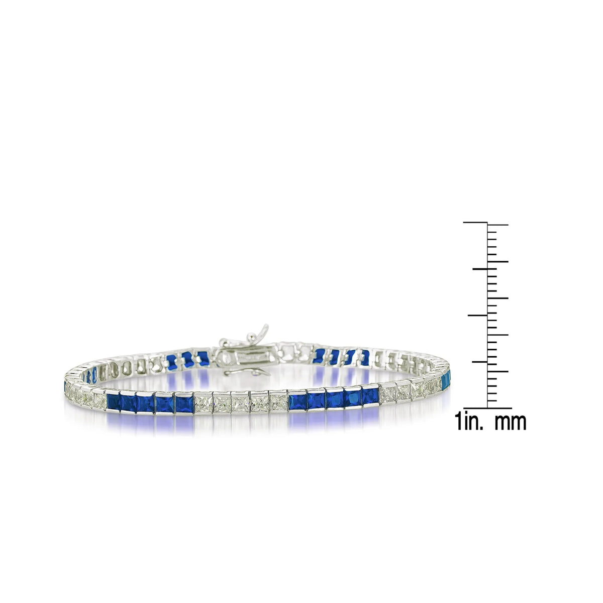 Collette Z Collette Z Sterling Silver Cubic Zirconia and Blue Tennis Bracelet
