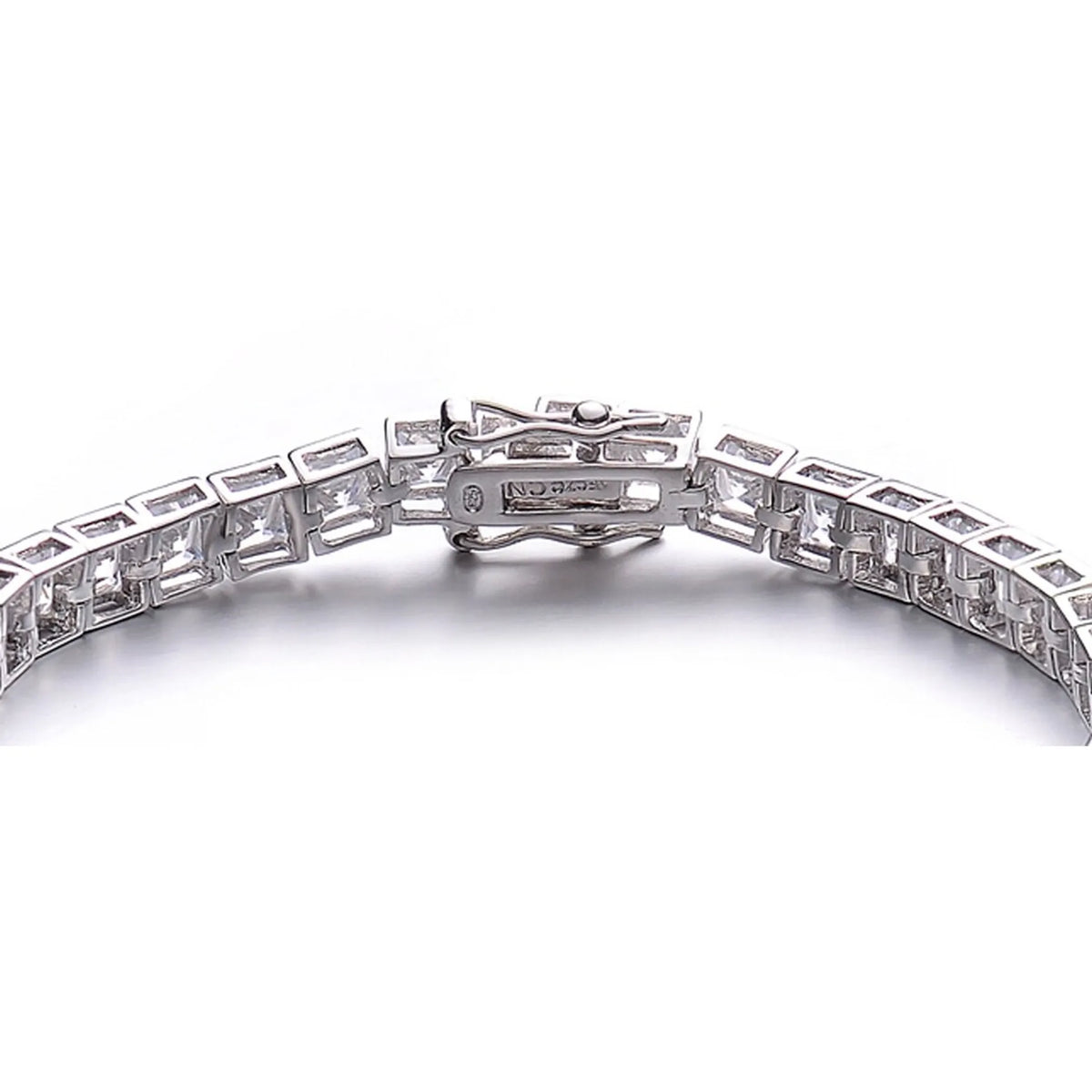 Collette Z Sterling Silver Green and Clear Cubic Zirocnia Skinny Bracelet