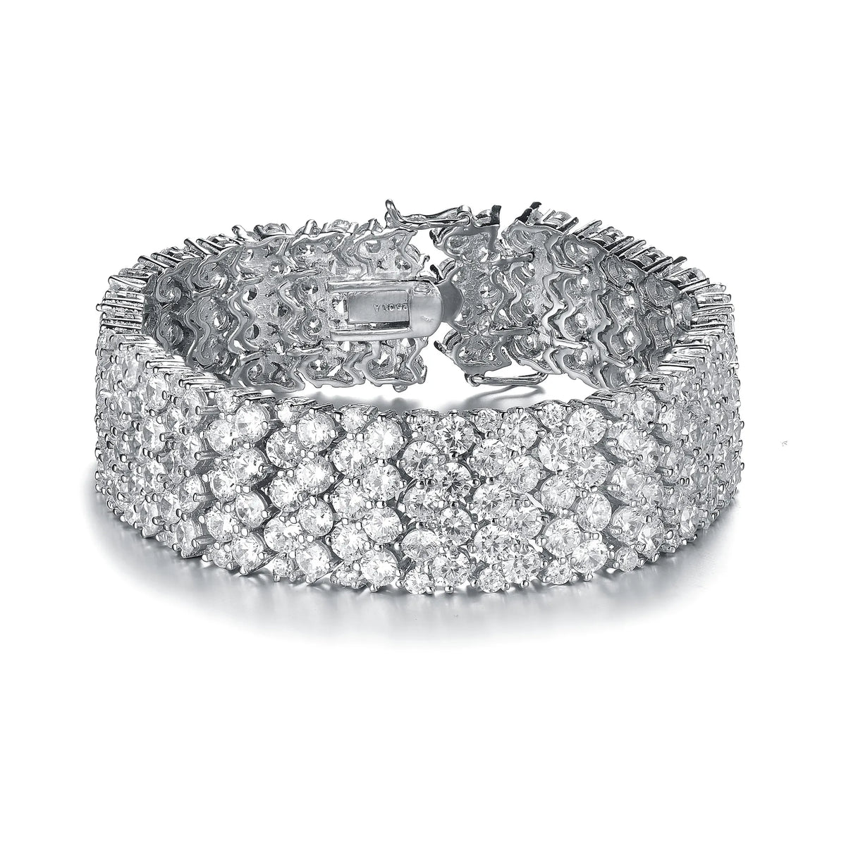 Collette Z Sterling Silver Cubic Zirconia Wide 6 Row Tennis bracelet