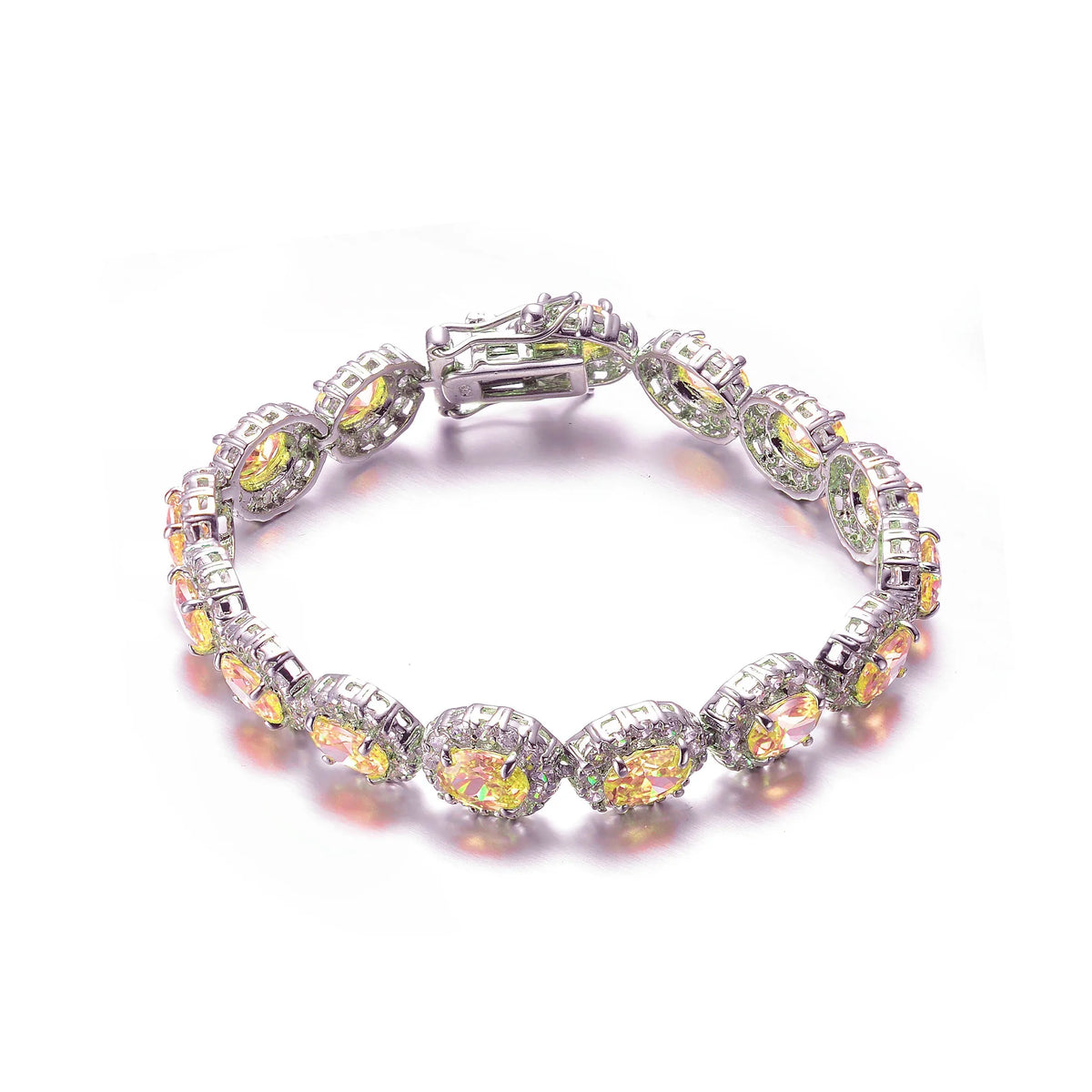 Collette Z Sterling Silver Cubic Zirconia Yellow Oval Shape Bracelet
