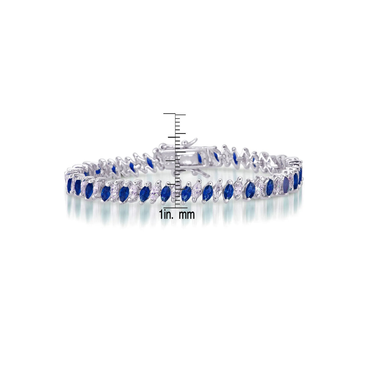 Collette Z Sterling Silver Blue and White Cubic Zirconia Bracelet