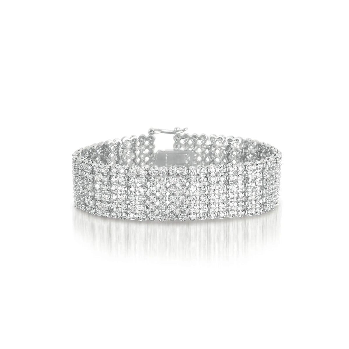 Collette Z Sterling Silver Cubic Zirconia Wide 6 Row Tennis bracelet