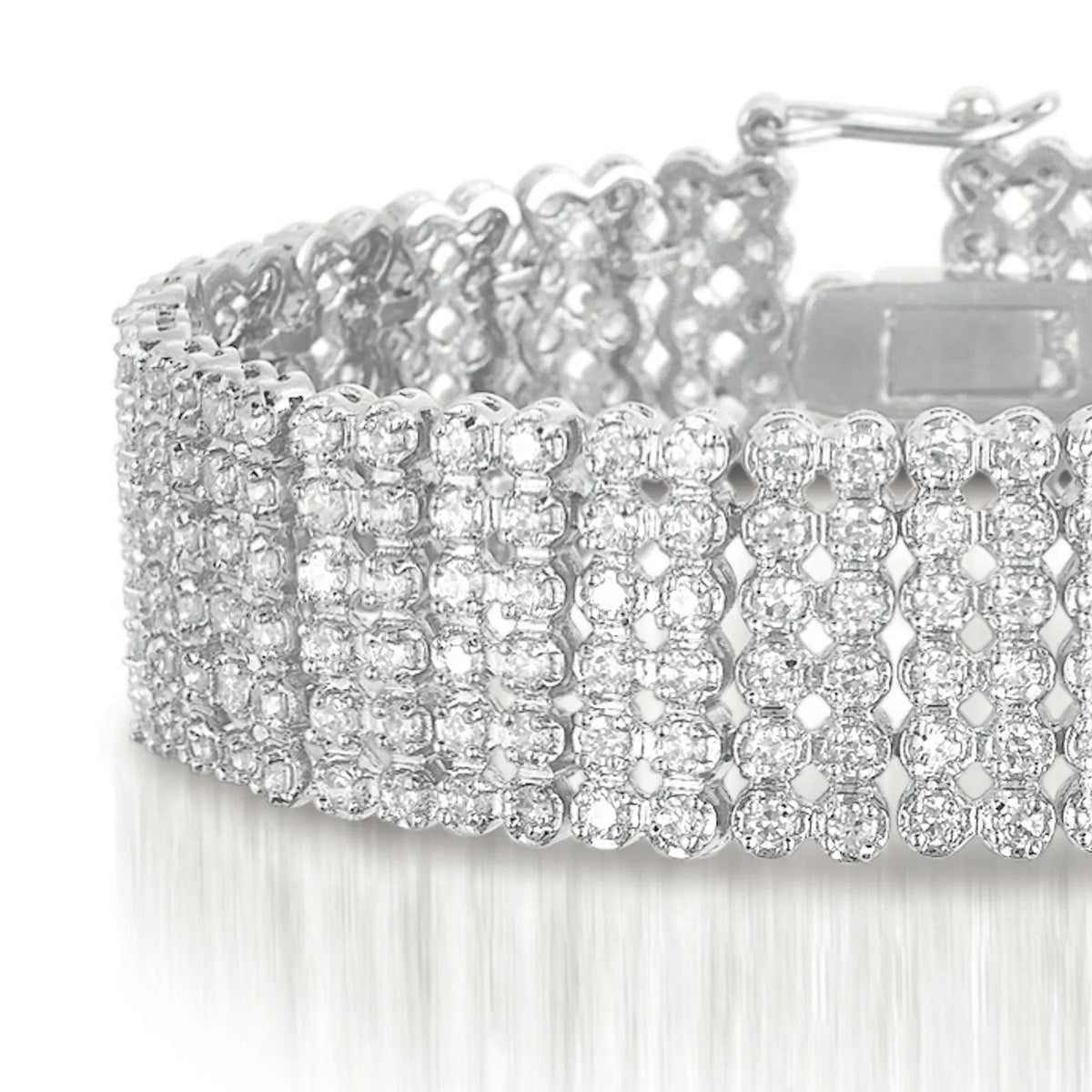 Collette Z Sterling Silver Cubic Zirconia Wide 6 Row Tennis bracelet