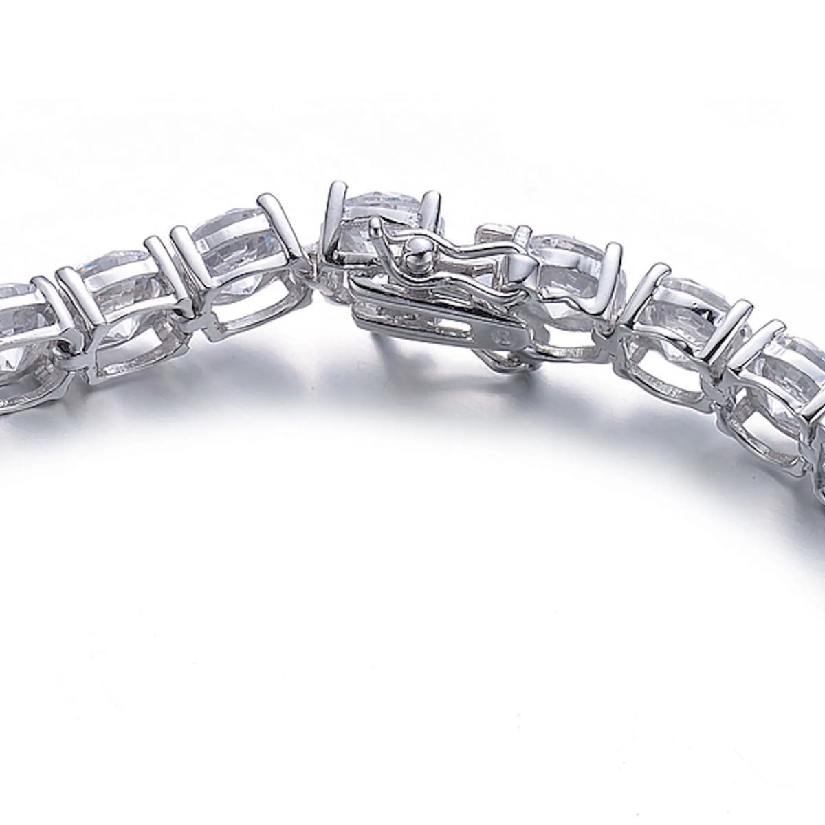 Collette Z Sterling Silver Cubic Zirconia Square Stud Bracelet
