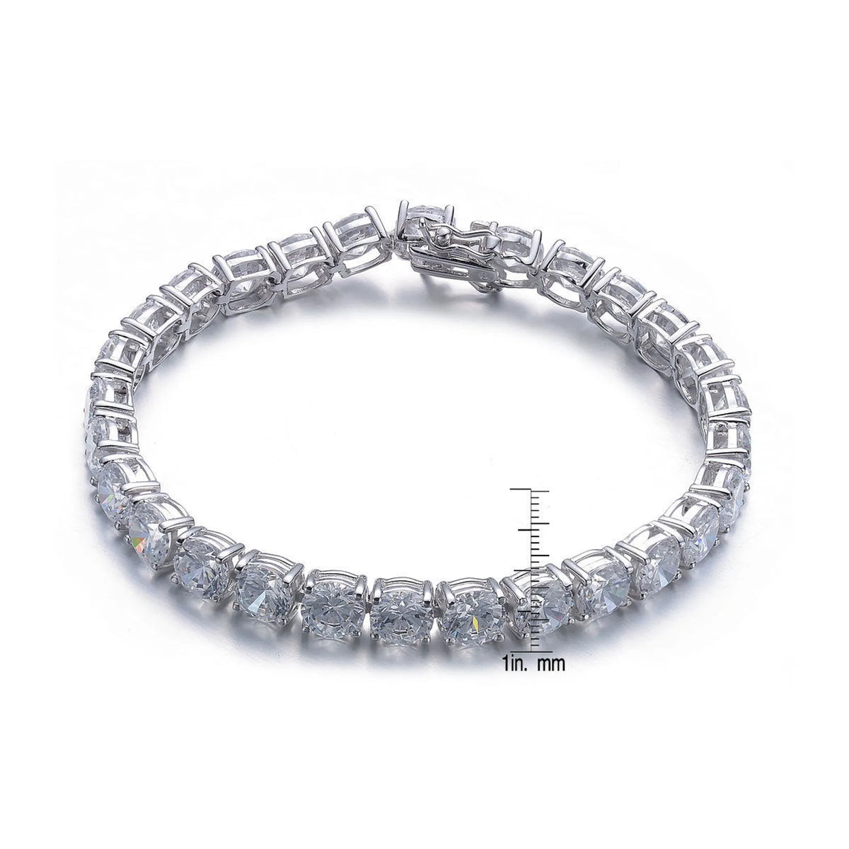 Collette Z Sterling Silver Cubic Zirconia Square Stud Bracelet