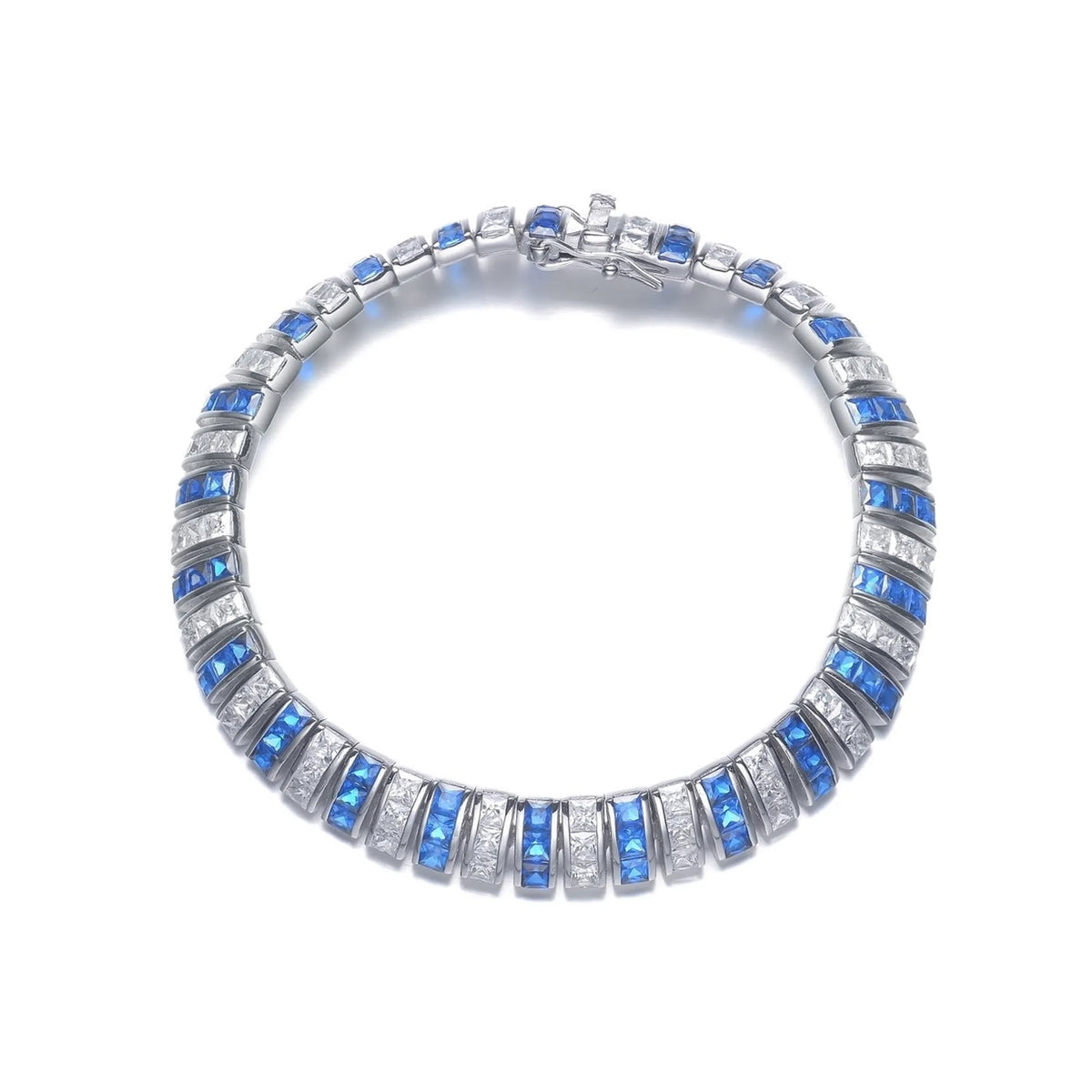 Collette Z Sterling Silver Blue and White Cubic Zirconia Bracelet
