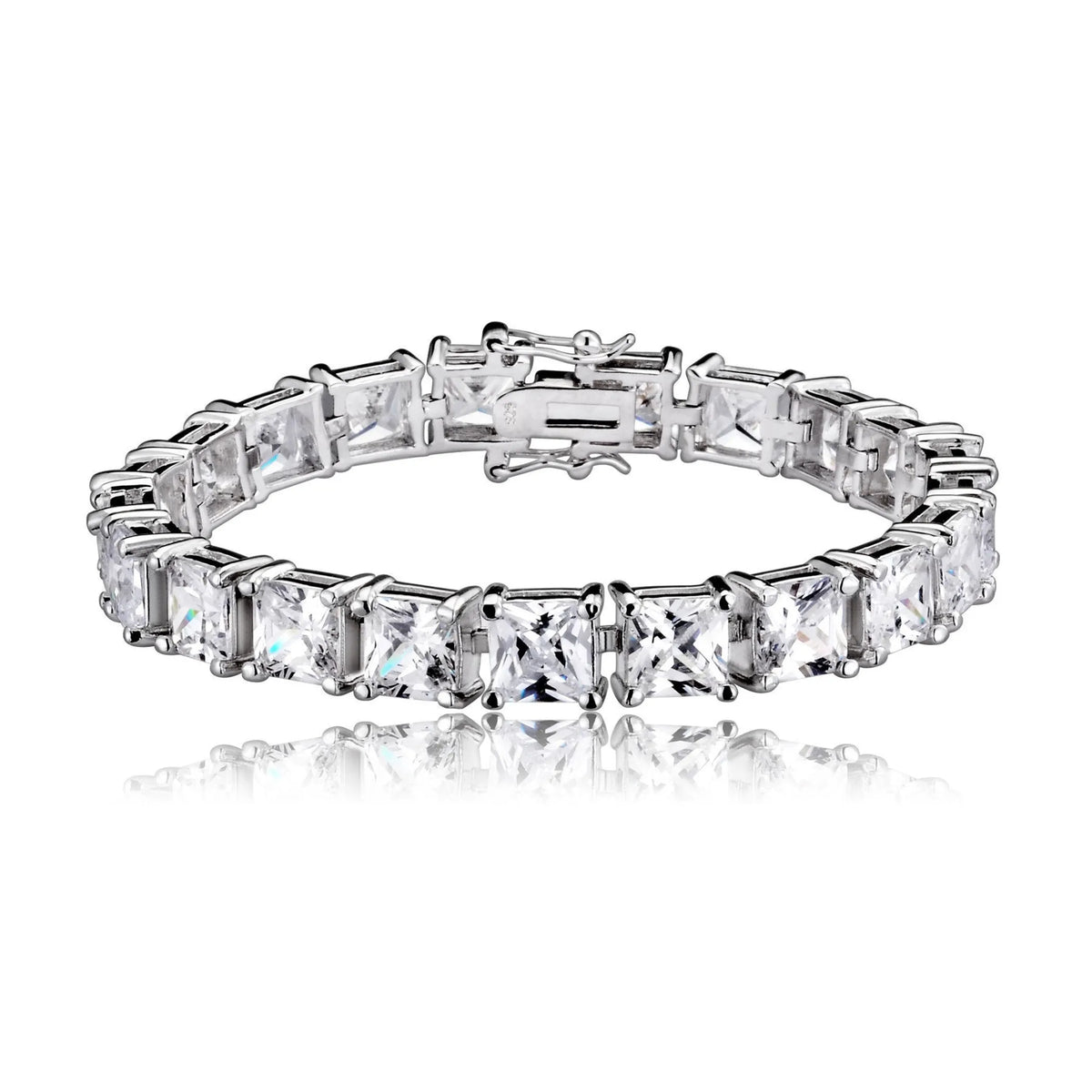 Collette Z Sterling Silver Cubic Zirconia Princess-cut 5 MM Tennis Bracelet