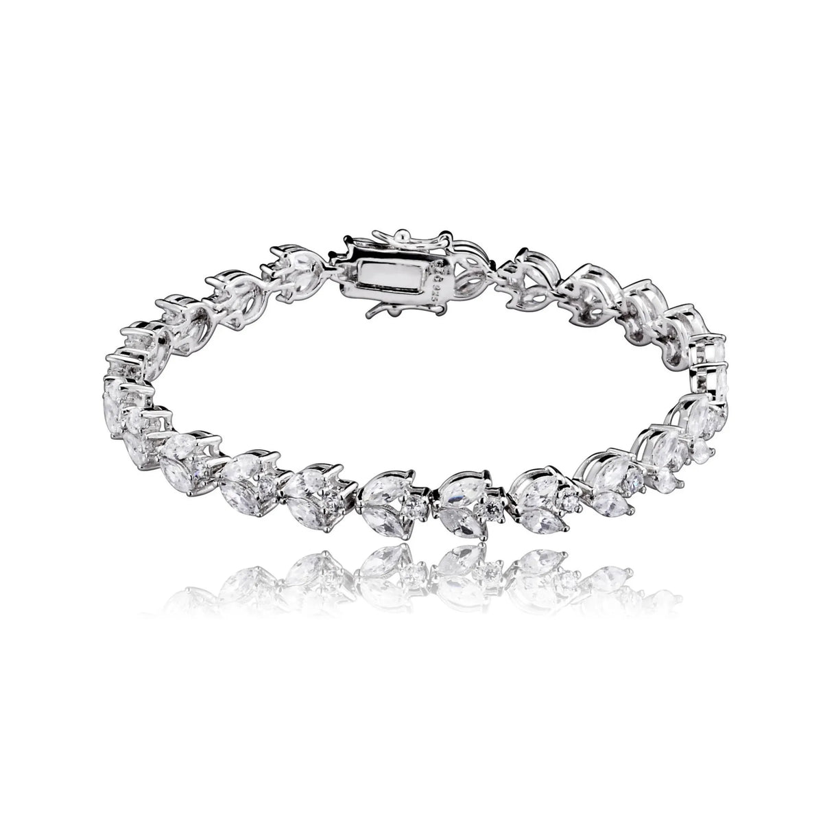 Collette Z Sterling Silver Cubic Zirconia Wreath Bracelet