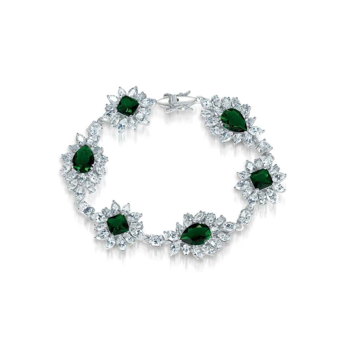 Collette Z Sterling Silver Cubic Zirconia Bracelet With Flower Motif