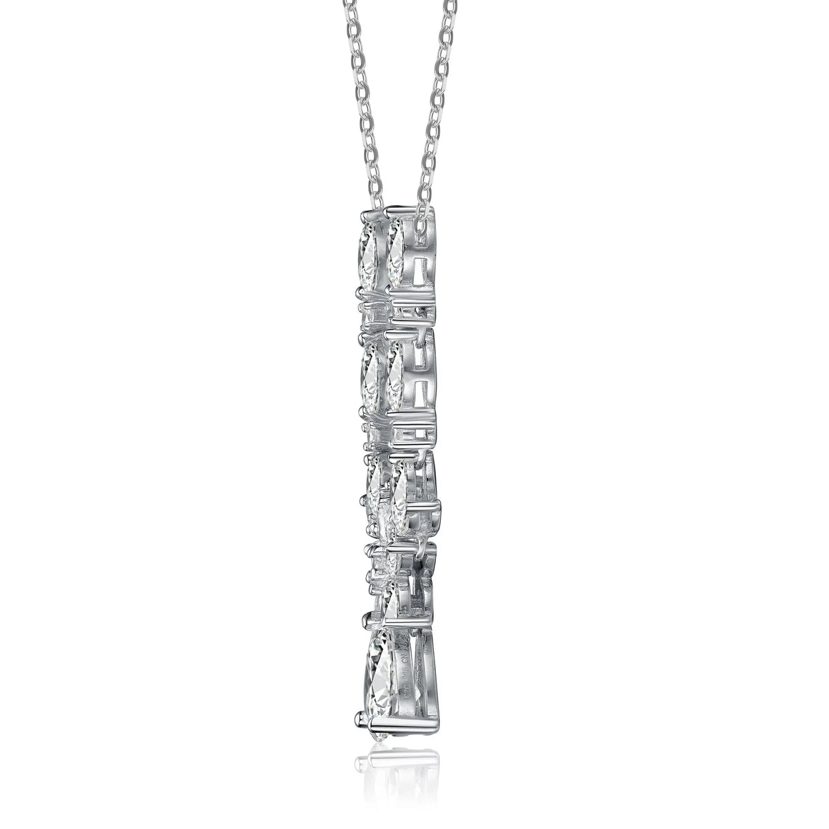 Collette Z Sterling Silver White Cubic Zirconia Stones Necklace