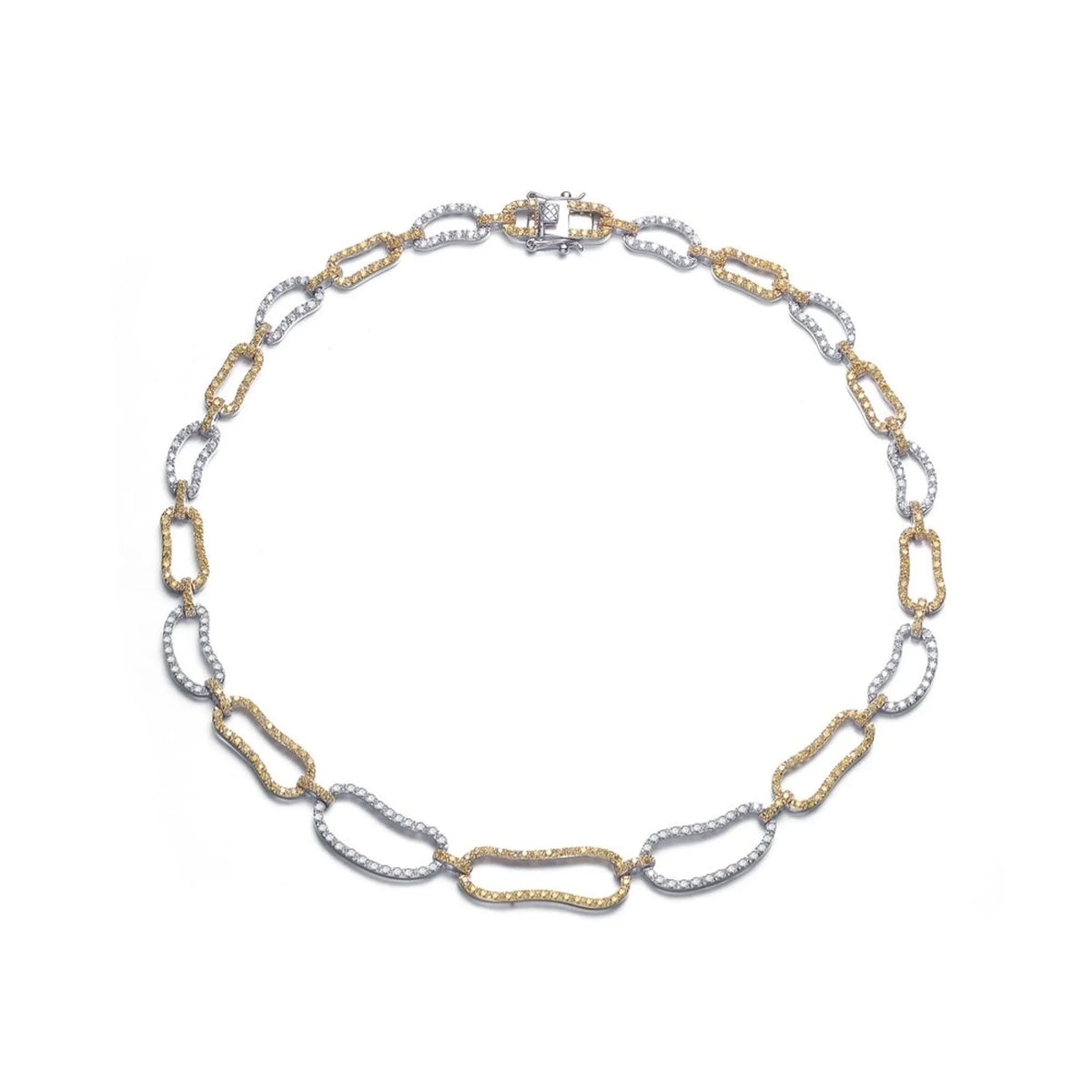 Collette Z Sterling Silver Clear and Yellow Cubic Zirconia Bean Shape Necklace