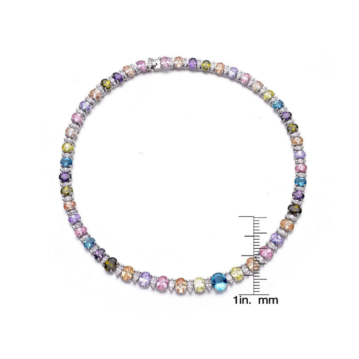Collette Z Sterling Silver Multi Cubic Zirconia Necklace