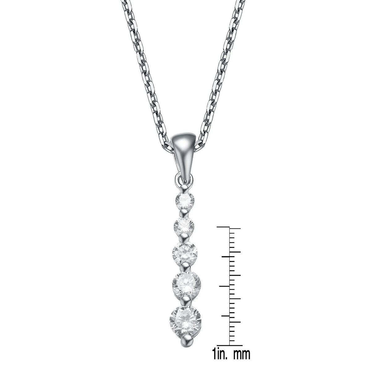 Collette Z Sterling Silver Cubic Zirconia Increasing Beauty Necklace