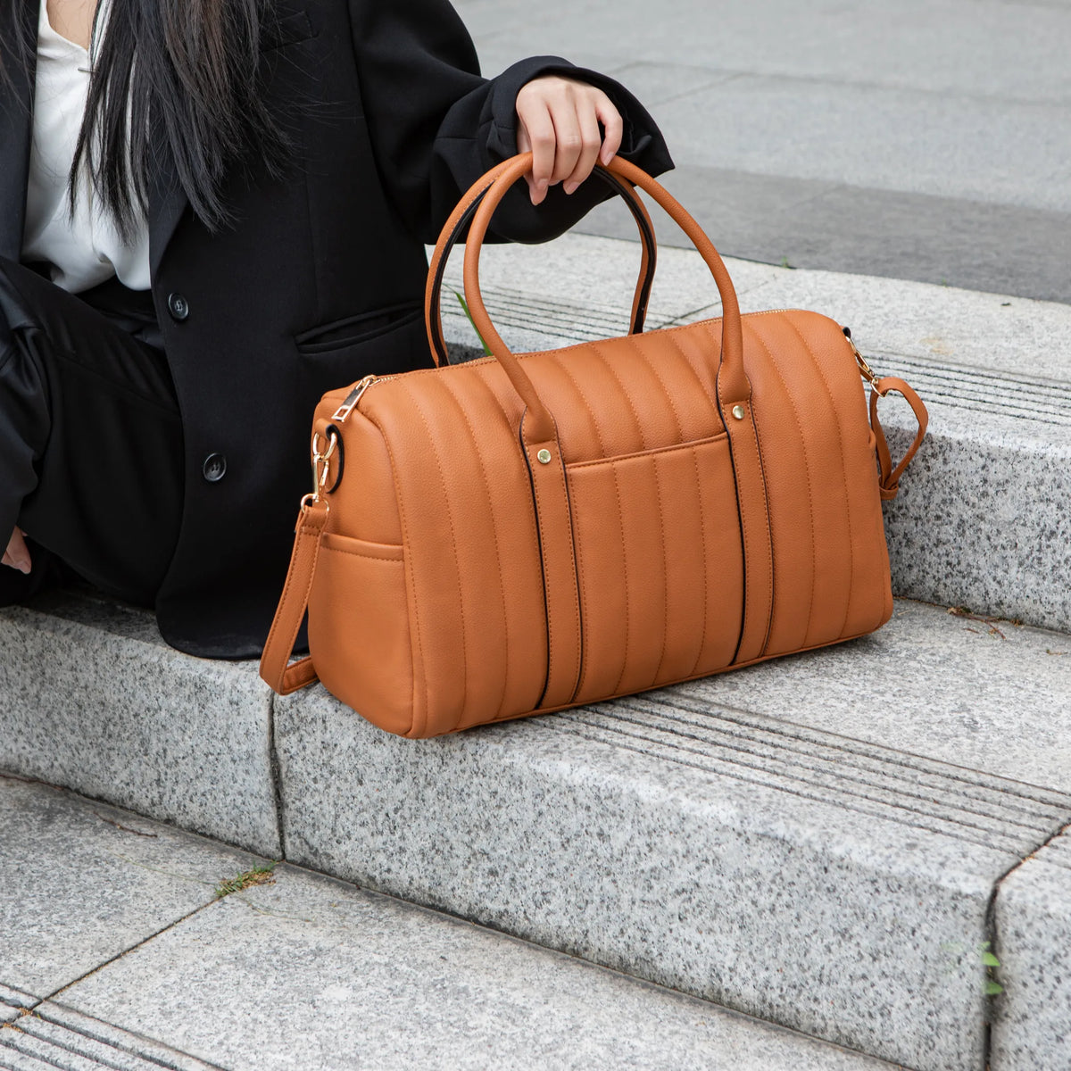Luana Quilted Vegan Leather Women's Duffle Bag