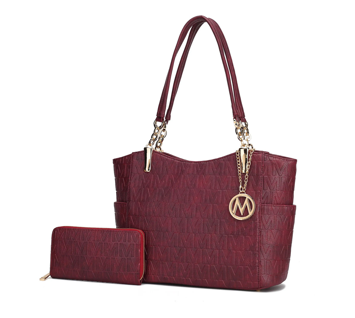 Allison 2 PCS Tote & Wallet Handbag Vegan Leather