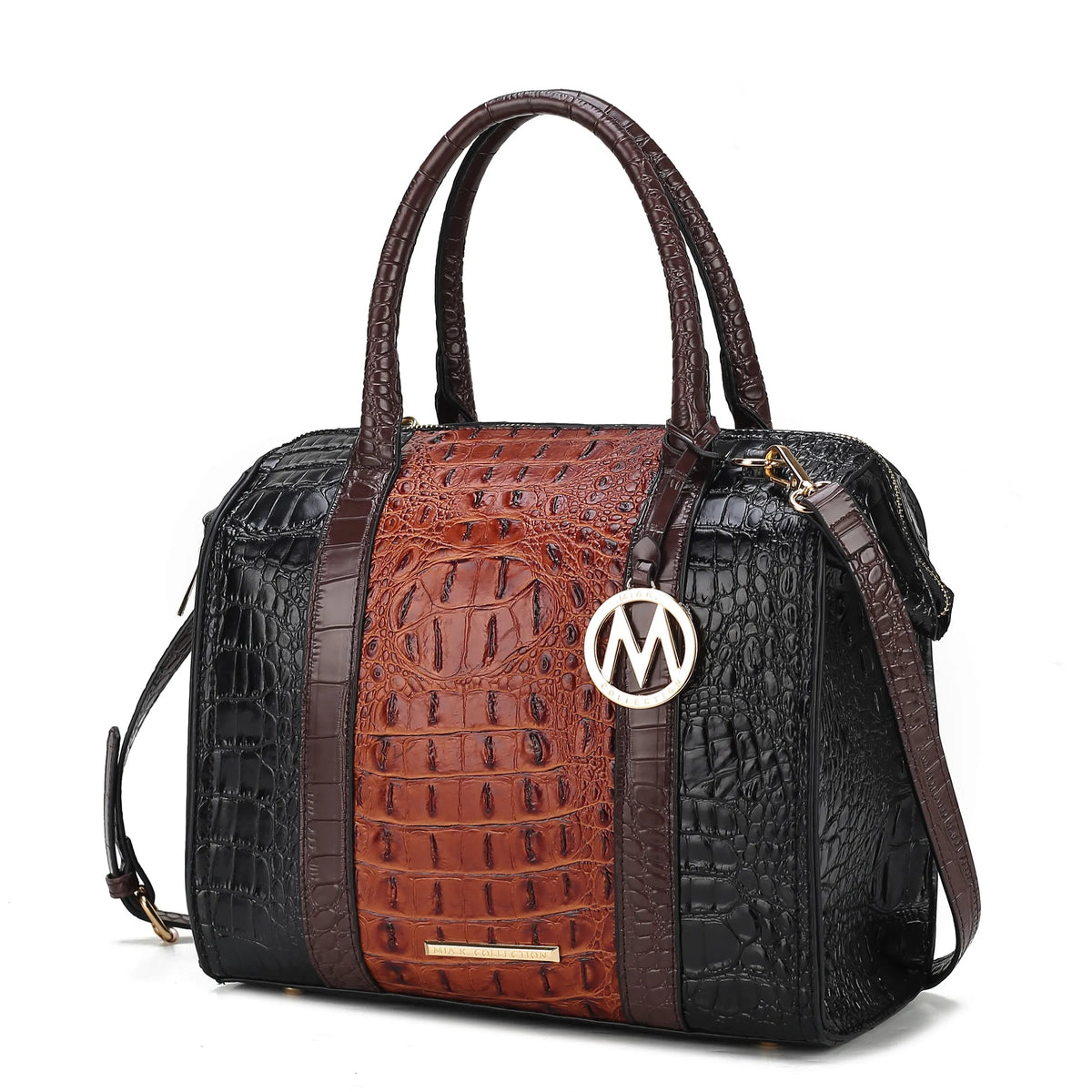 Ember Faux Crocodile-Embossed Vegan Leather Women's Satchel