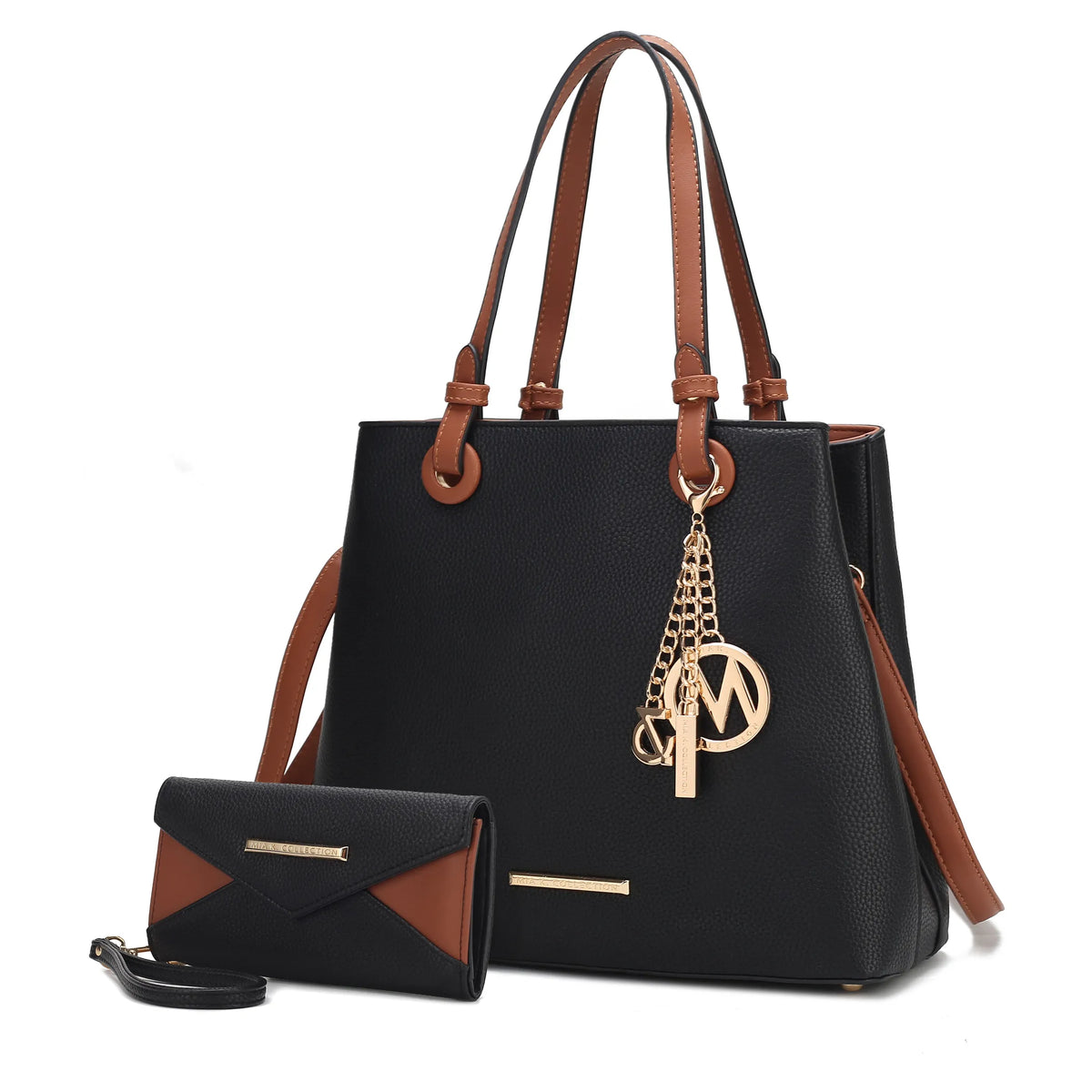 Kearny Vegan Leather Womens Tote Bag and Wallet- 2 PCS