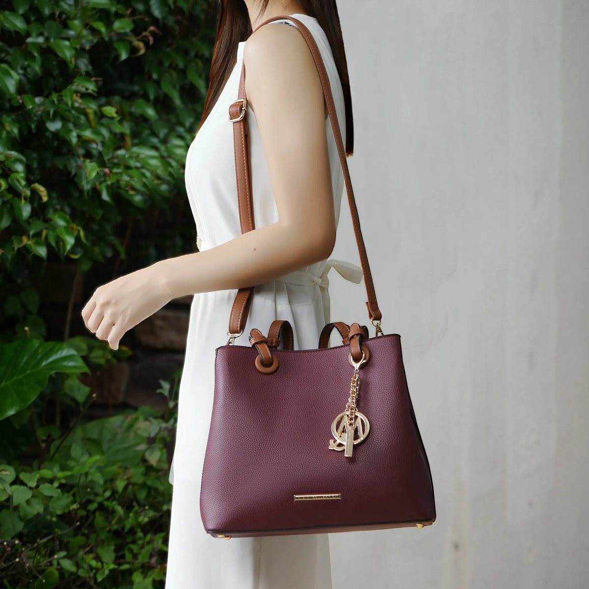 Kearny Vegan Leather Womens Tote Bag and Wallet- 2 PCS