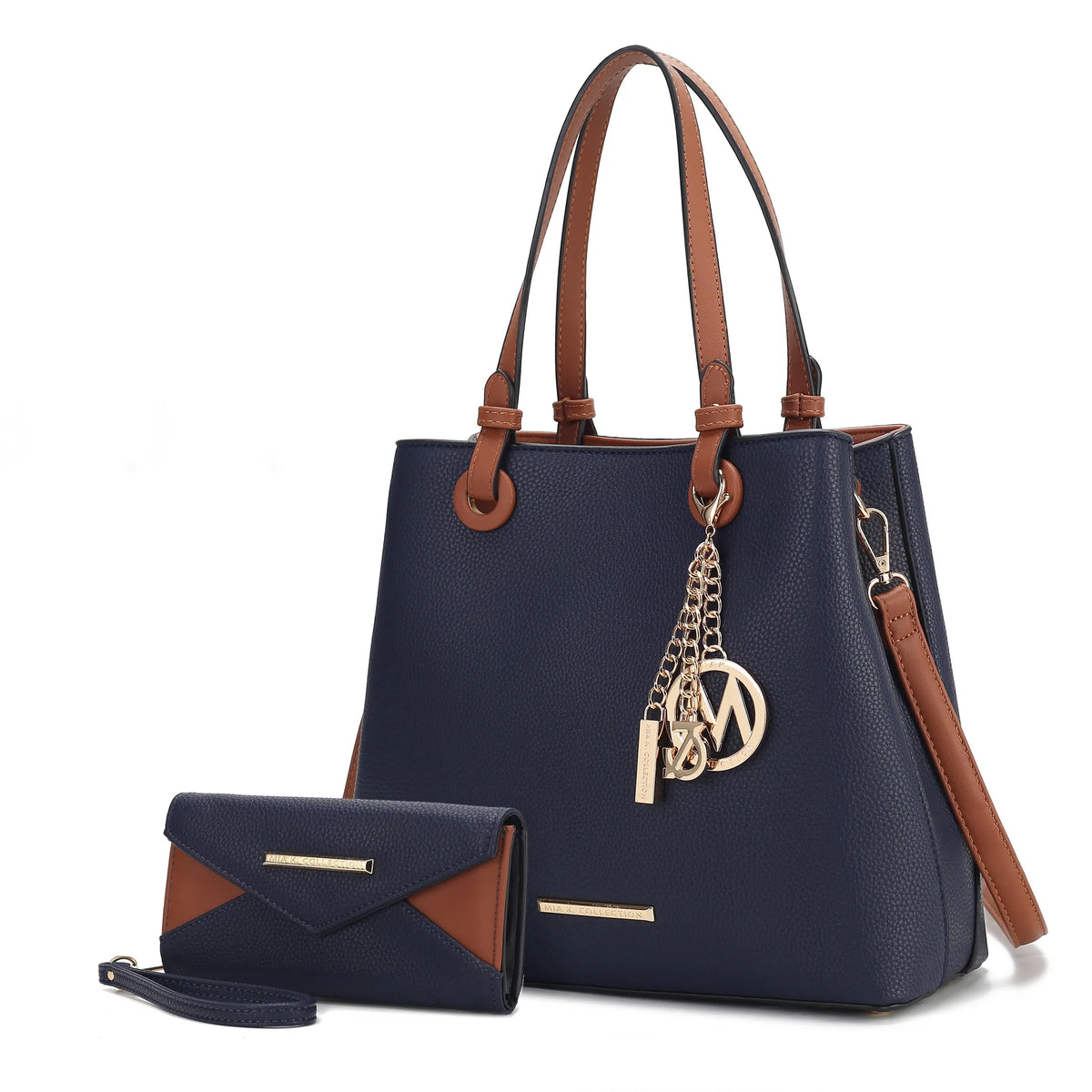 Kearny Vegan Leather Womens Tote Bag and Wallet- 2 PCS