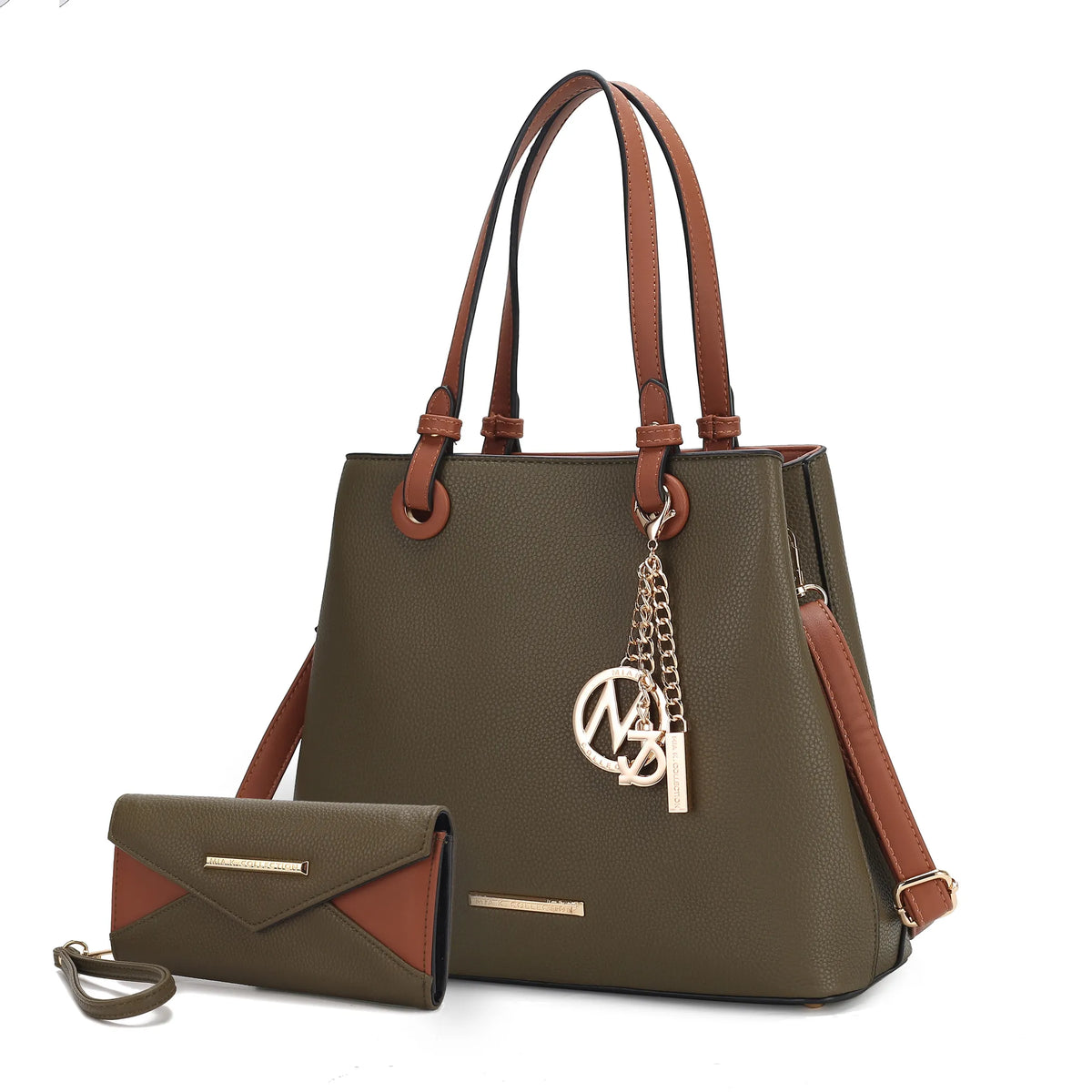Kearny Vegan Leather Womens Tote Bag and Wallet- 2 PCS