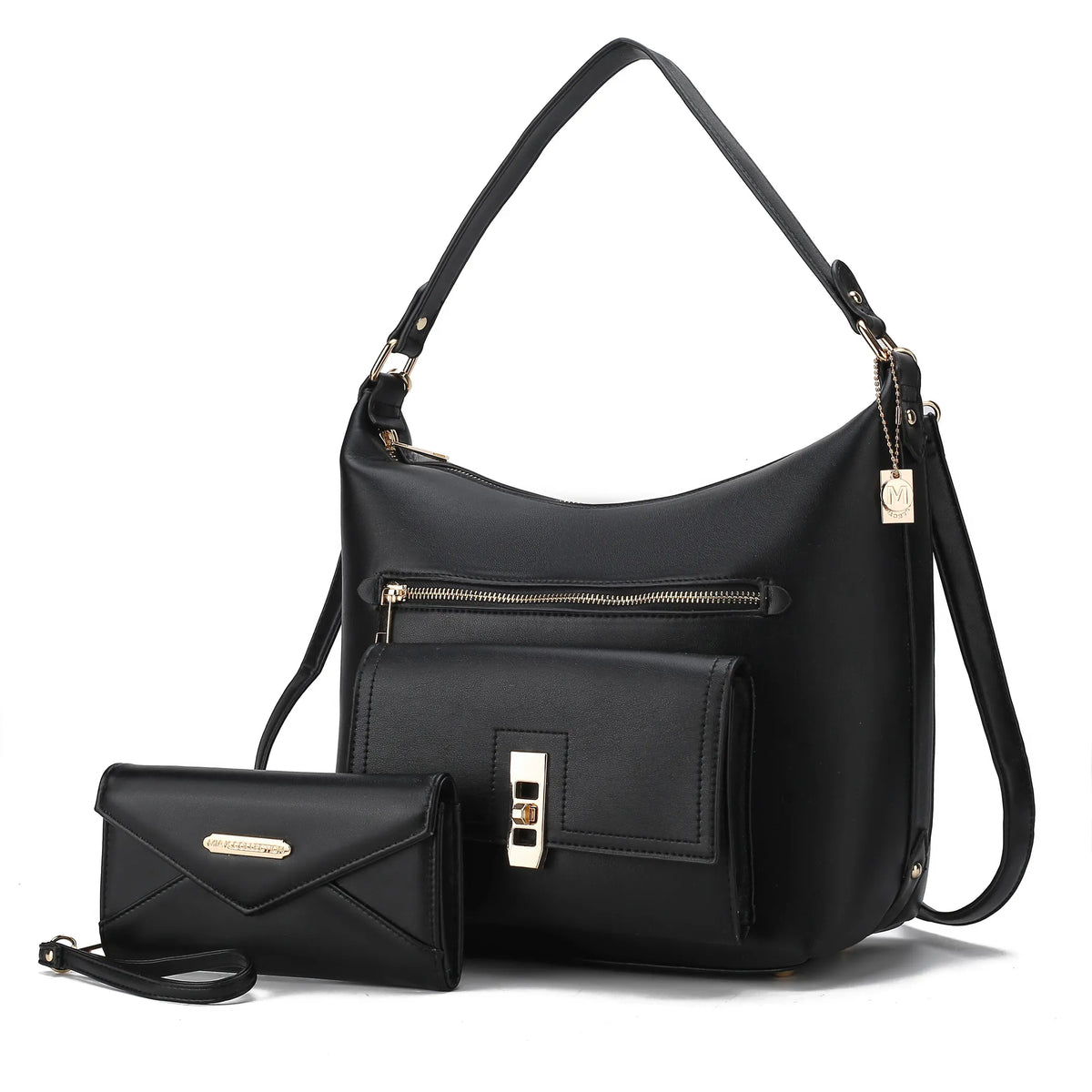 Clara Vegan Leather Womens Shoulder Bag & Wristlet Wallet
