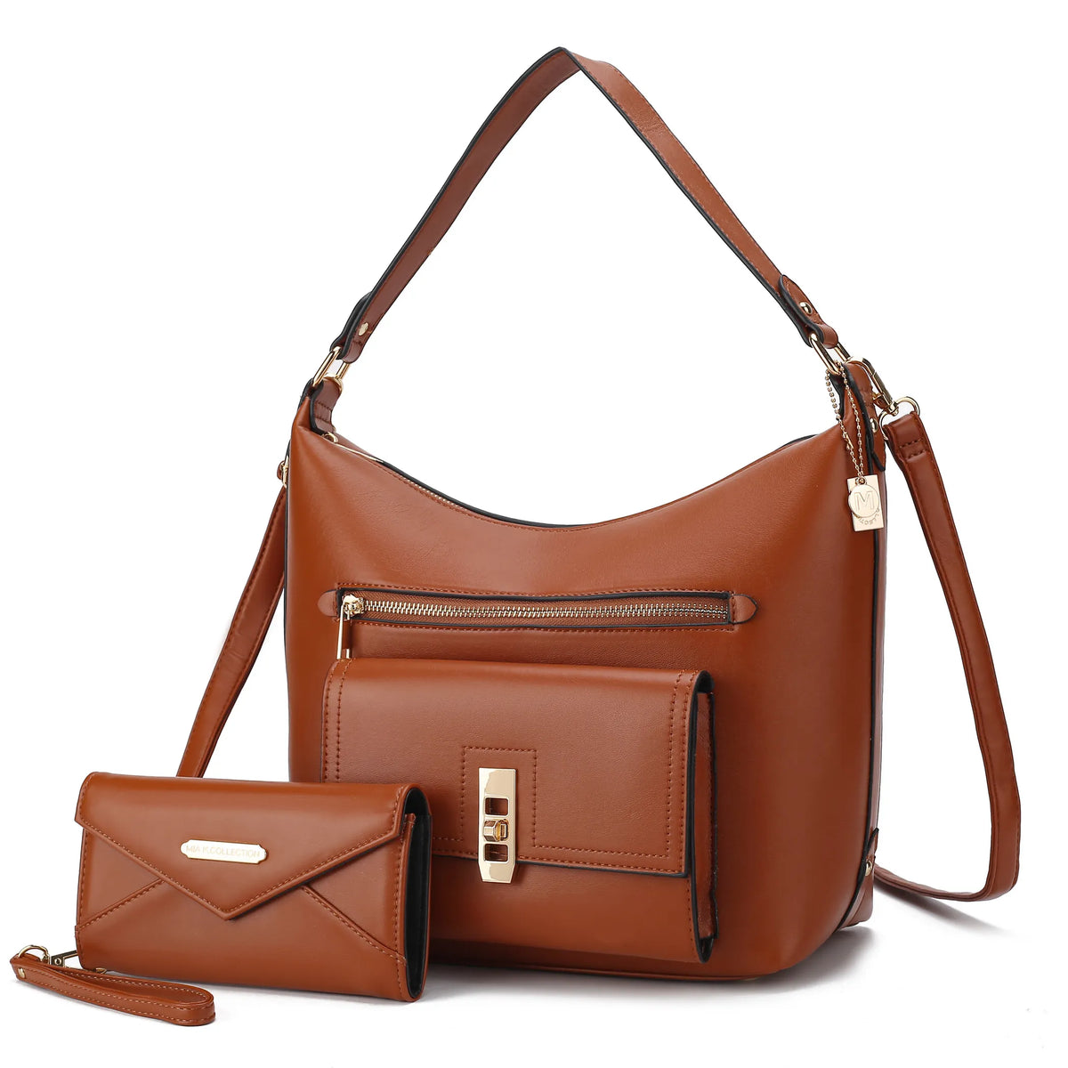 Clara Vegan Leather Womens Shoulder Bag & Wristlet Wallet