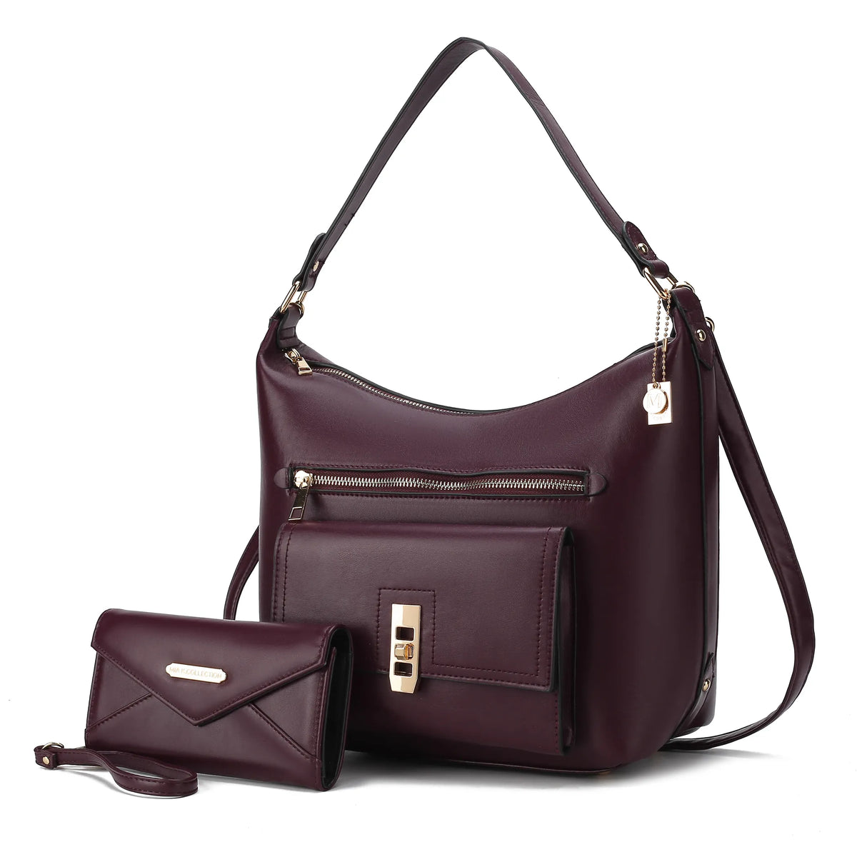 Clara Vegan Leather Womens Shoulder Bag & Wristlet Wallet