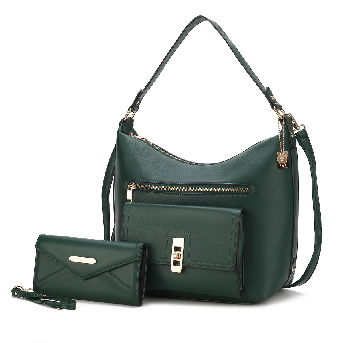 Clara Vegan Leather Womens Shoulder Bag & Wristlet Wallet