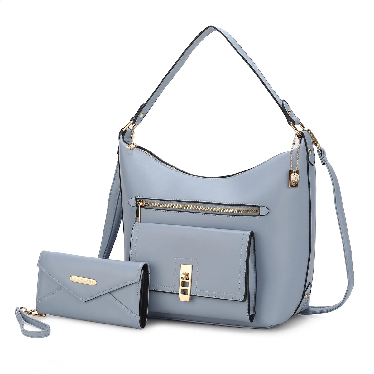 Clara Vegan Leather Womens Shoulder Bag & Wristlet Wallet