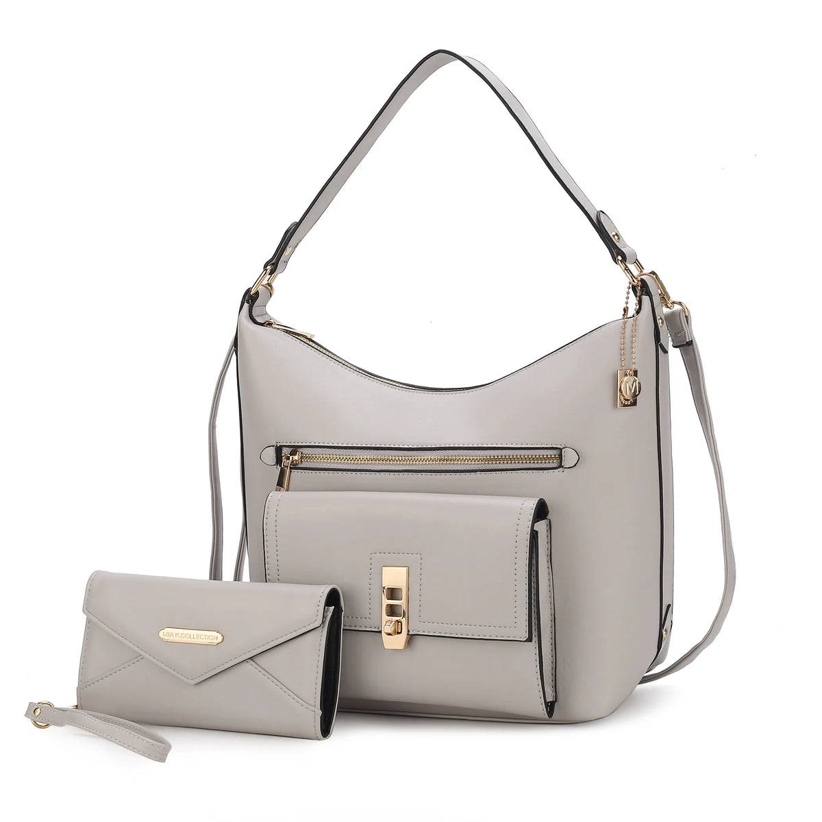 Clara Vegan Leather Womens Shoulder Bag & Wristlet Wallet