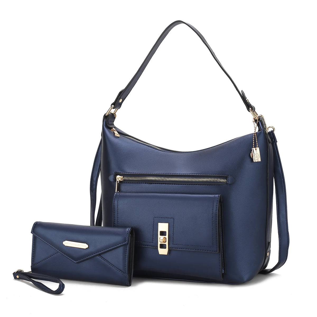 Clara Vegan Leather Womens Shoulder Bag & Wristlet Wallet