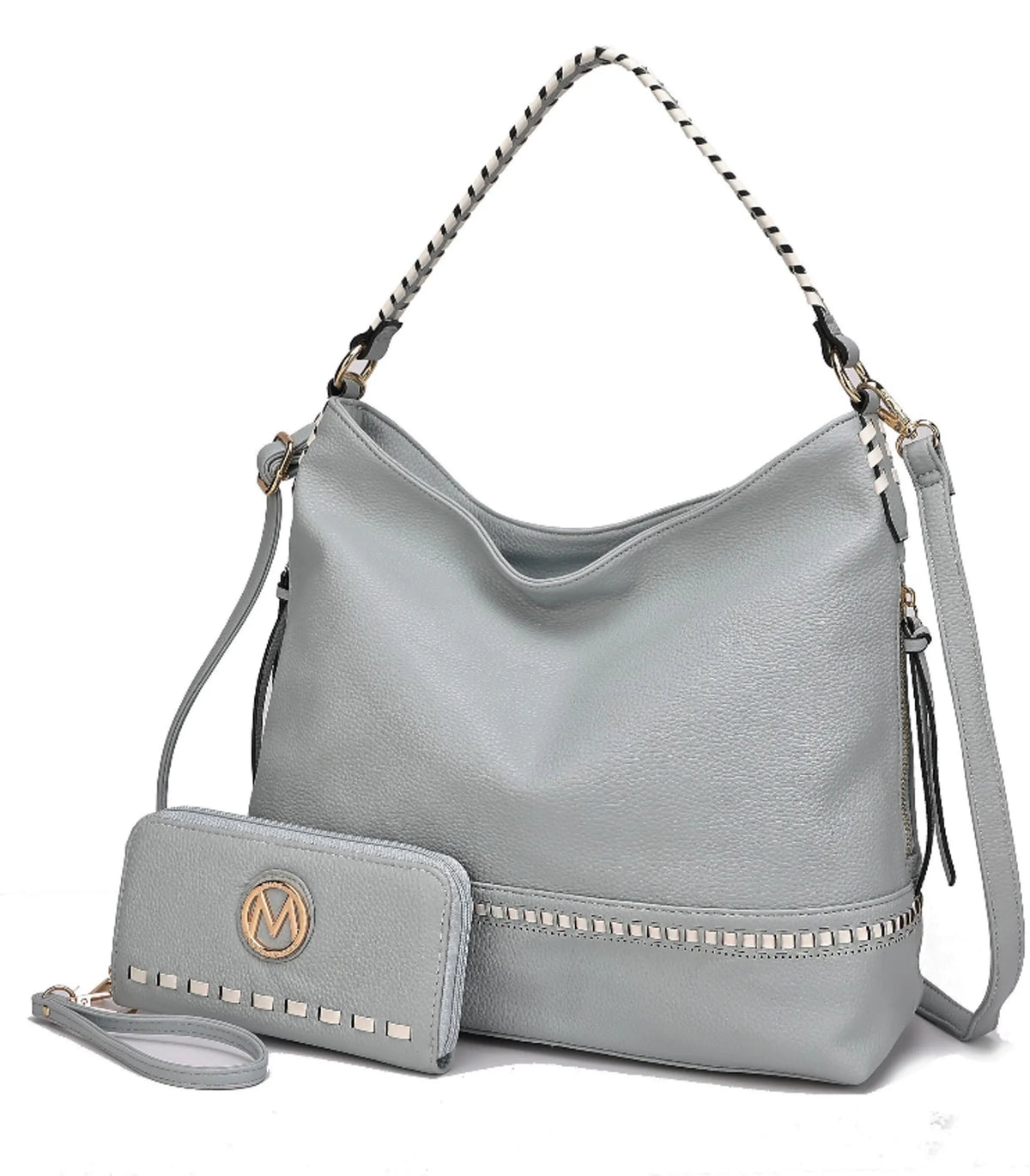Blake two-tone whip stitches Vegan Leather Women's Shoulder bag with Wallet