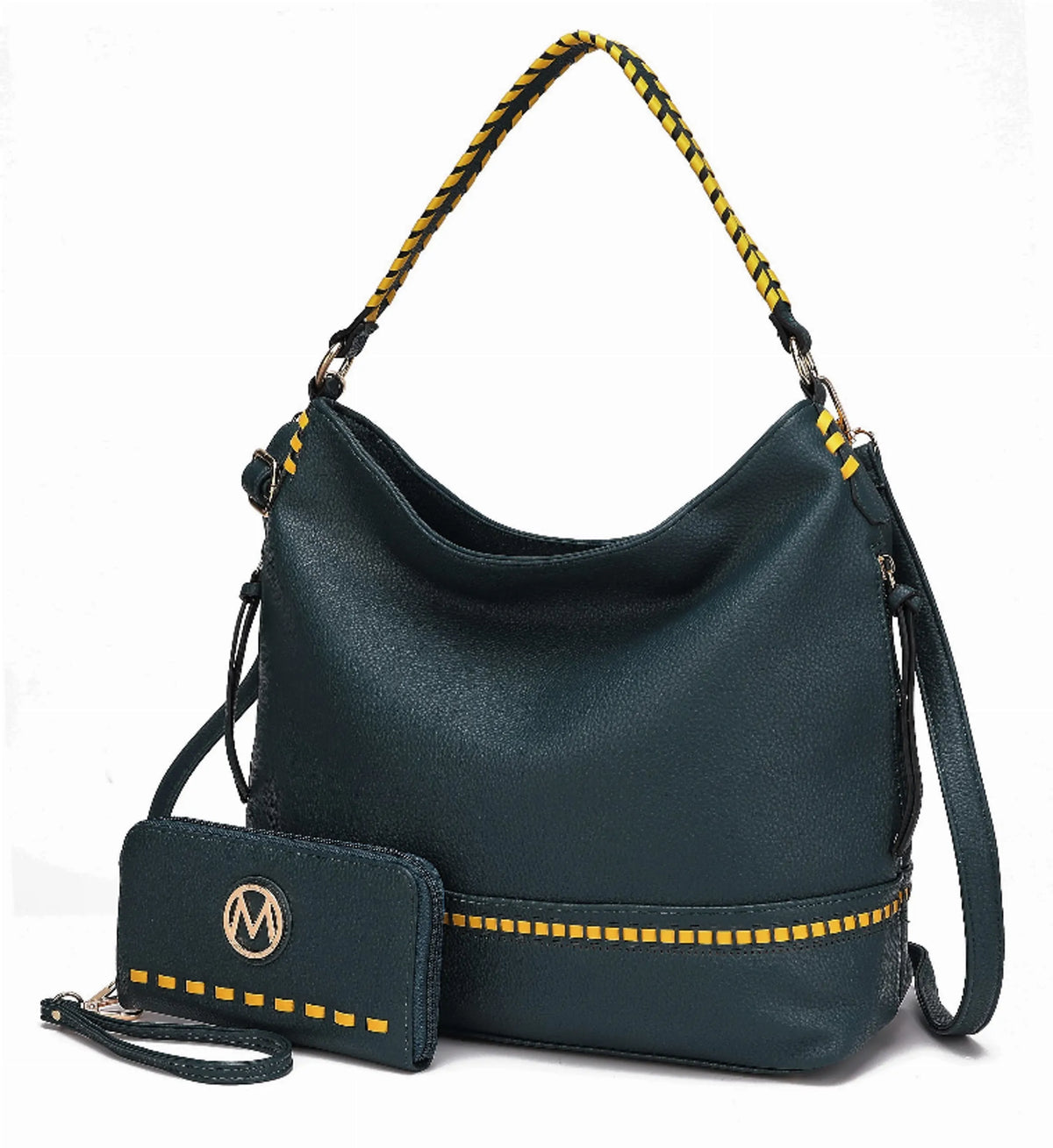 Blake two-tone whip stitches Vegan Leather Women's Shoulder bag with Wallet
