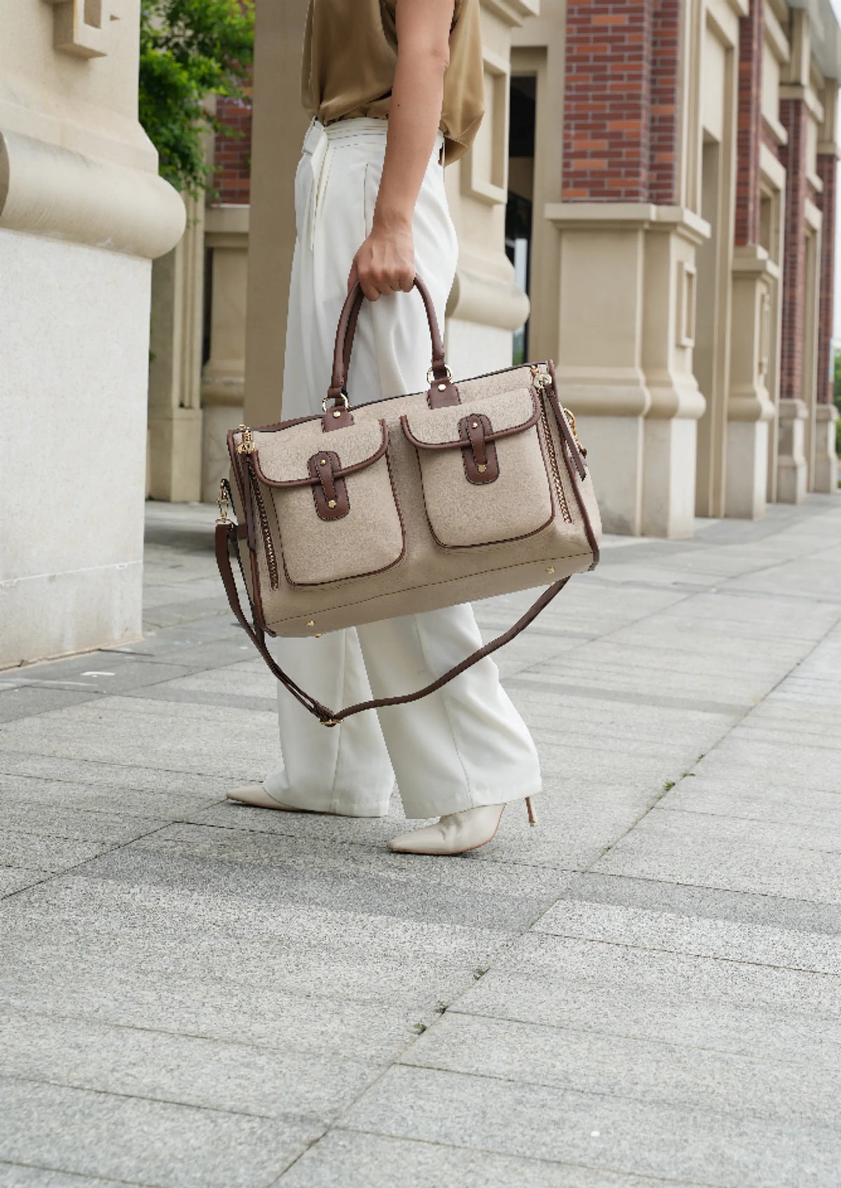 Genevieve Color Block Vegan Leather Women's Duffle Bag