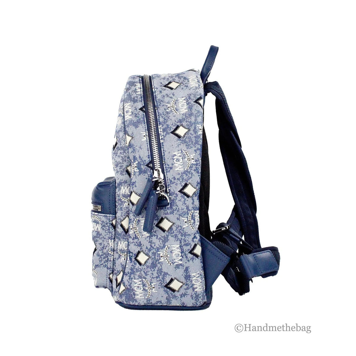 MCM Denim Stark Jacquard Backpack