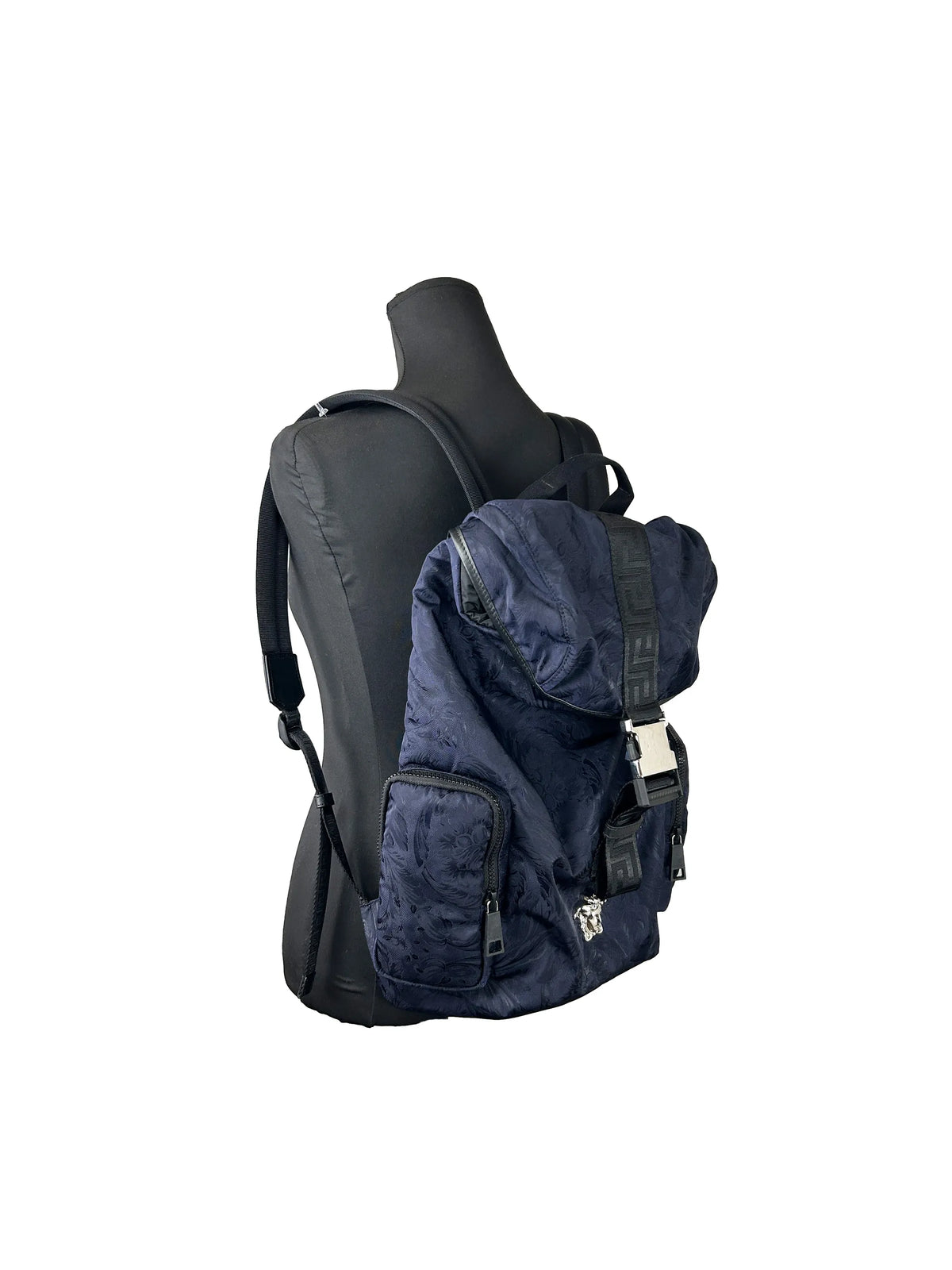 Versace Medusa Nylon Buckle Drawstring Backpack Bag