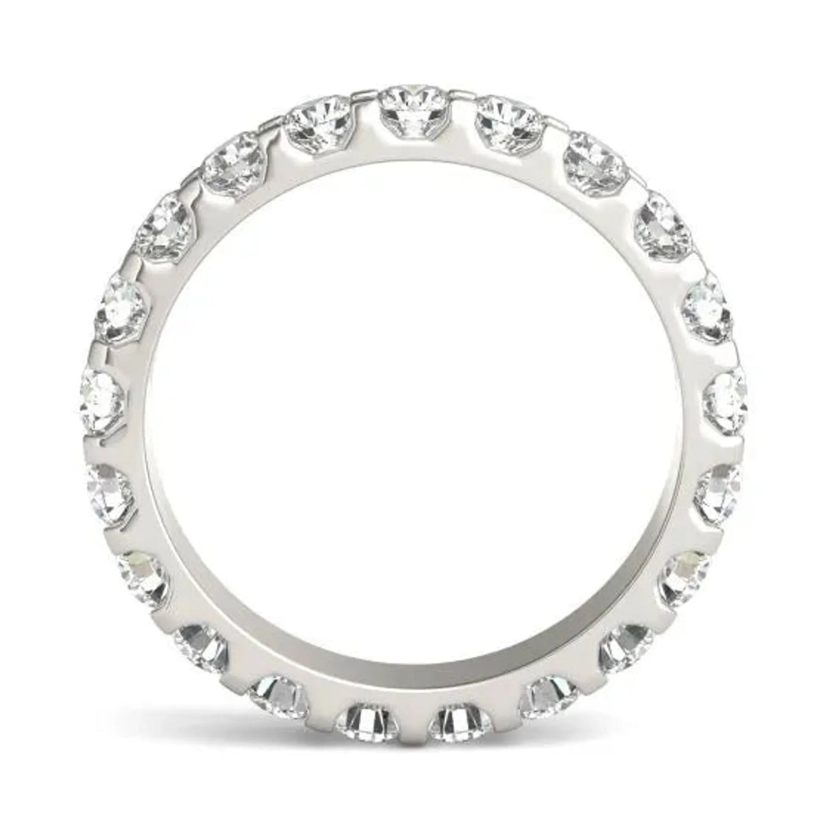 2 CTW Round Lab Grown Diamond Band 14K White Gold (G-VS)