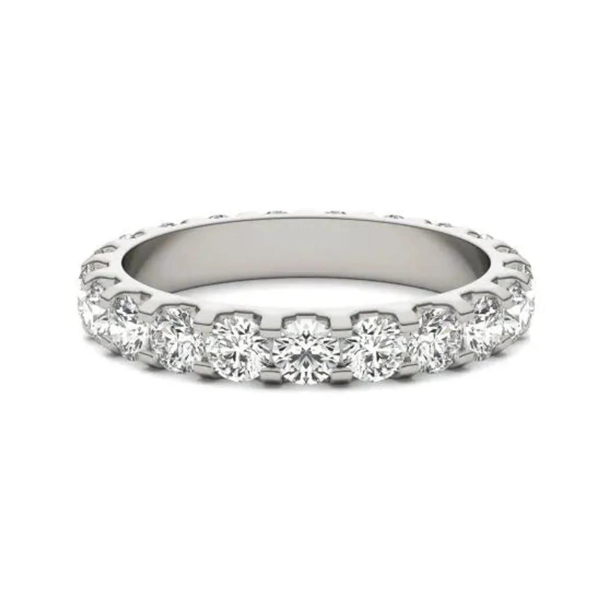 2 CTW Round Lab Grown Diamond Band 14K White Gold (G-VS)