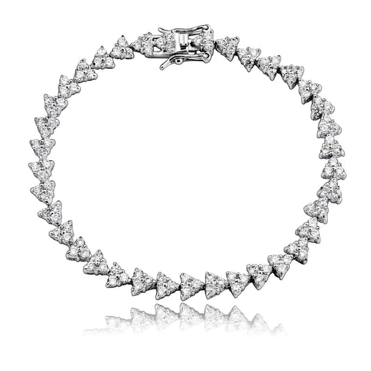 Collette Z Sterling Silver Cubic Zirconia Triangle Link Bracelet