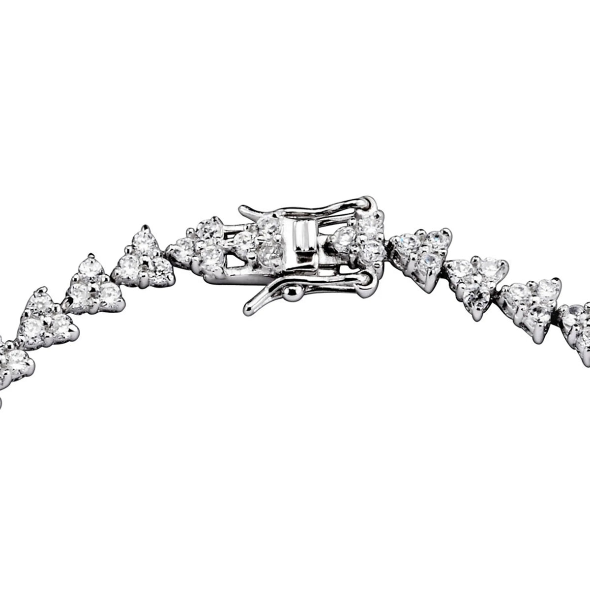 Collette Z Sterling Silver Cubic Zirconia Triangle Link Bracelet