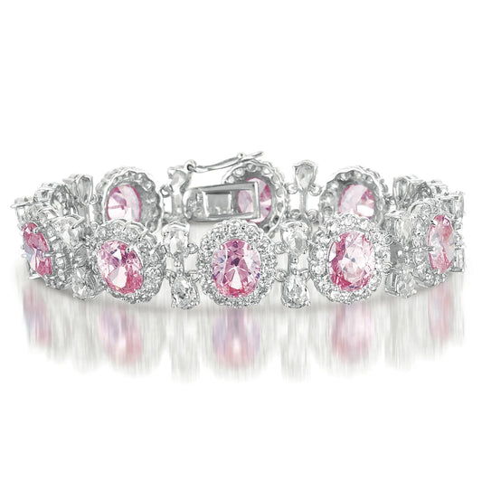 Collette Z Sterling Silver Colored and Clear Cubic Zirconia 'Bling' Bracelet