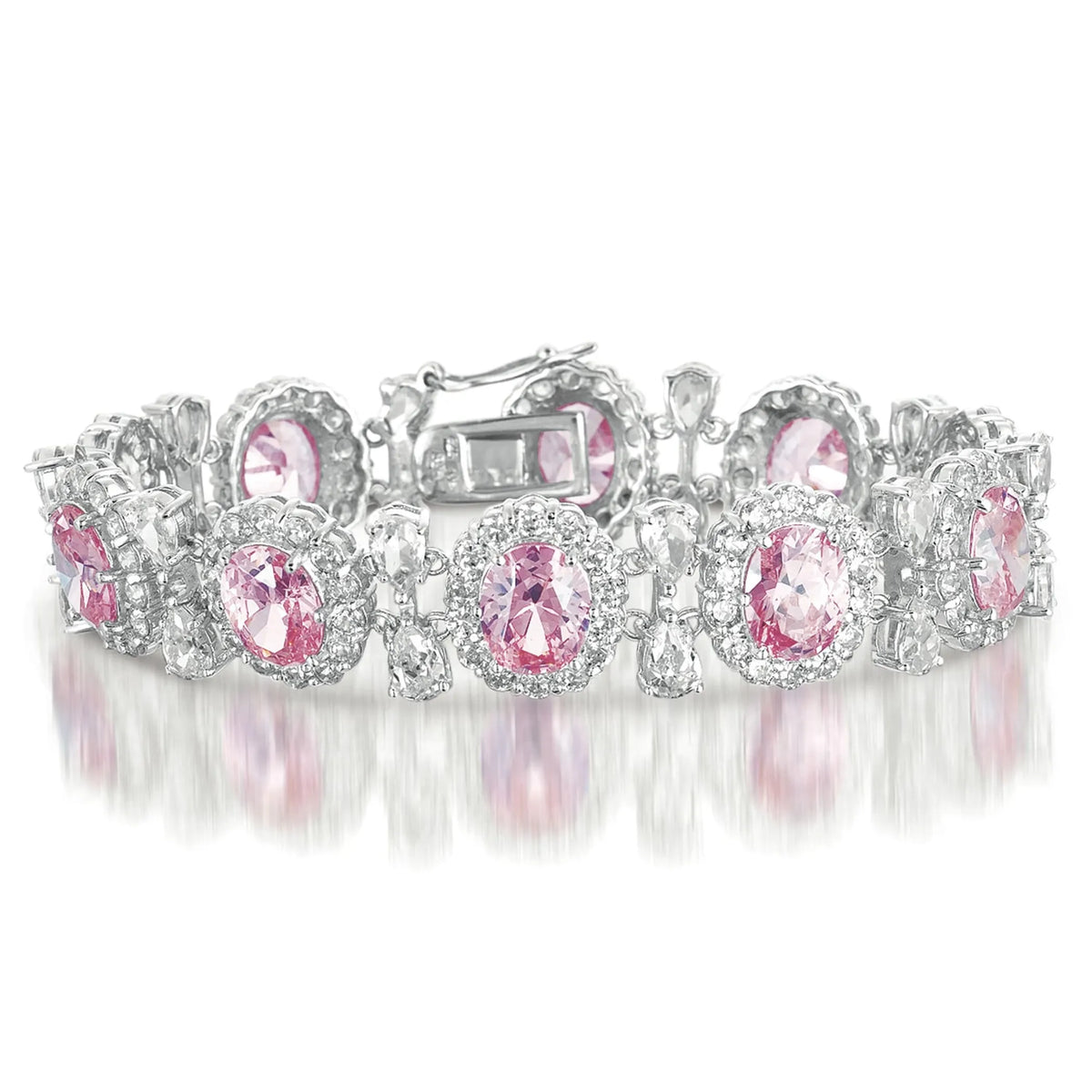Collette Z Sterling Silver Colored and Clear Cubic Zirconia 'Bling' Bracelet