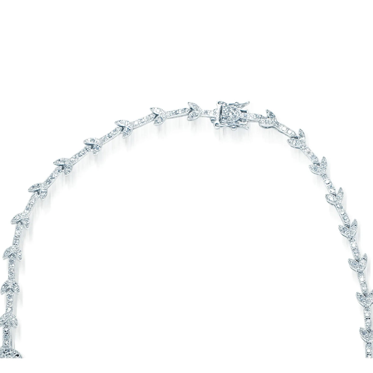 Collette Z Sterling Silver White and Green CZ Heavy Flower Necklace