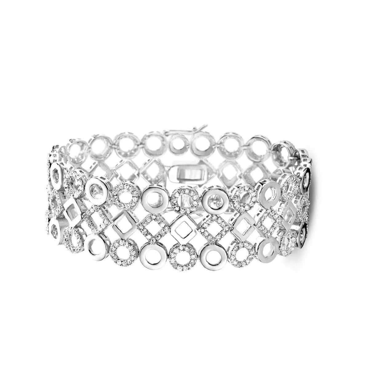 Collette Z Sterling Silver Cubic Zirconia Lattice Bracelet