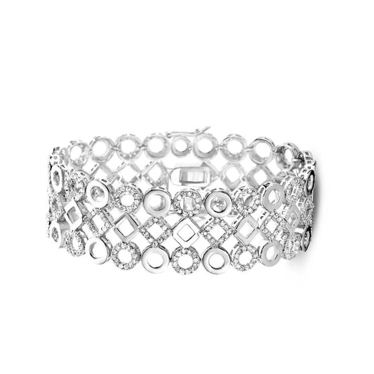 Collette Z Sterling Silver Cubic Zirconia Lattice Bracelet
