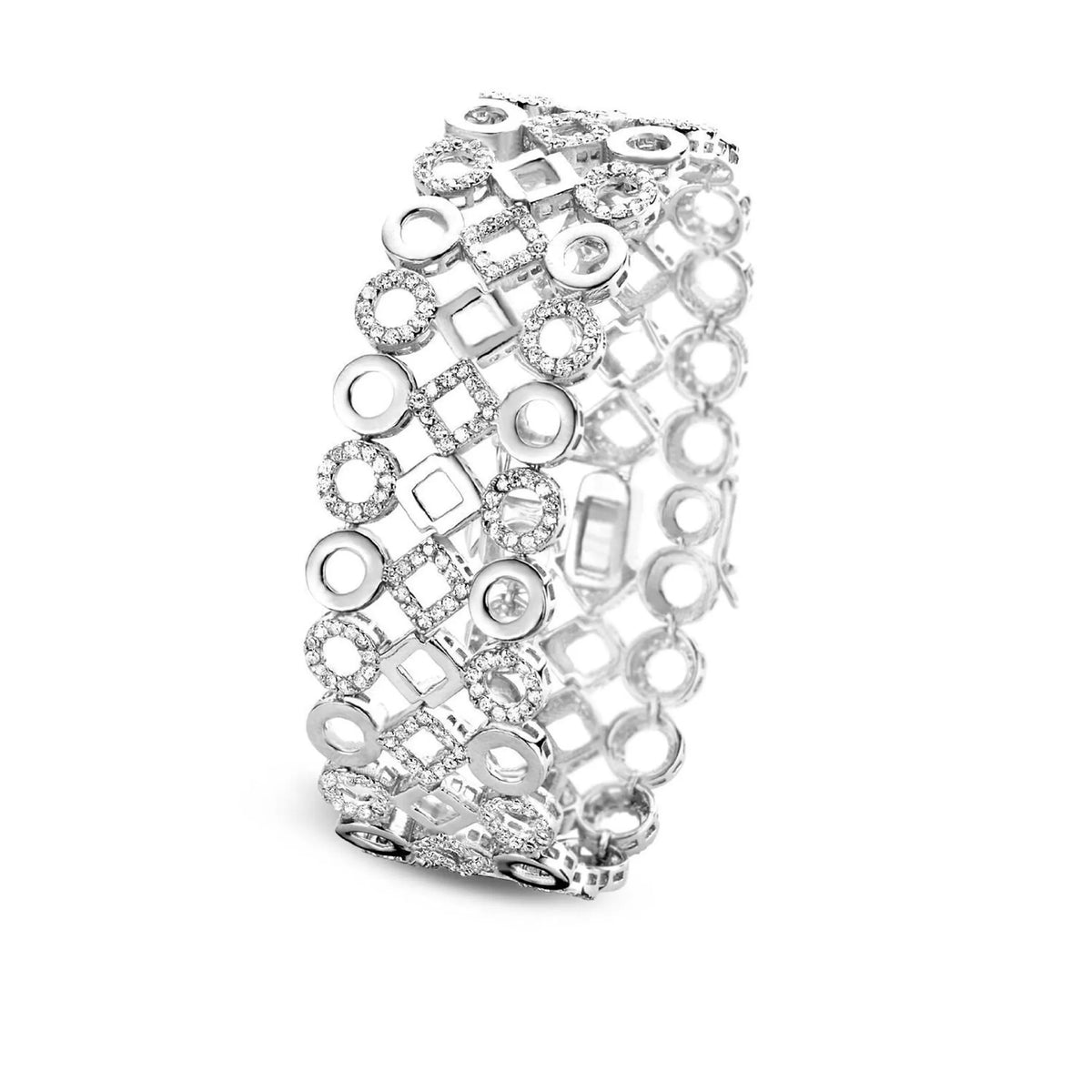 Collette Z Sterling Silver Cubic Zirconia Lattice Bracelet
